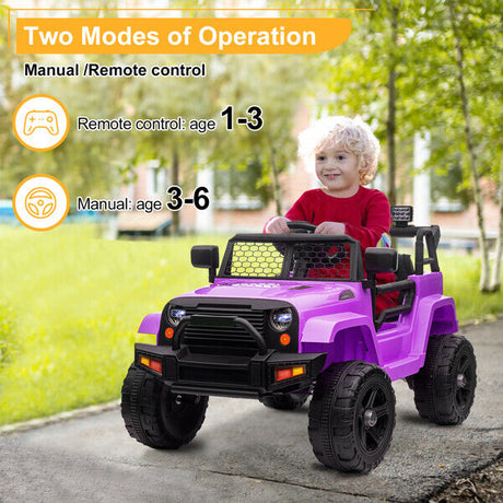 Electric Toy Jeep for Kids with LED Lights, MP3 Player, and Remote Control - Perfect Gift for Young Drivers!