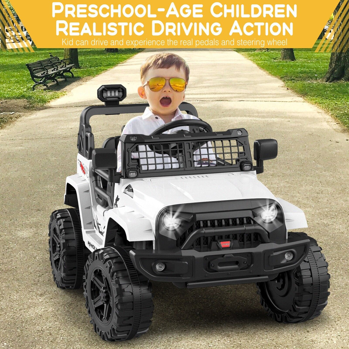Electric Toy Truck for Kids with Bluetooth and Remote Control - 12V Ride On Car