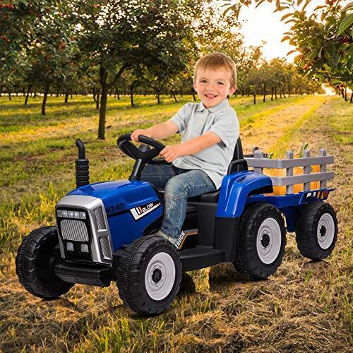 Electric Tractor Remote Control with Headlights for Kids Ages 3-6