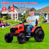 Electric Tractor Ride-On Toy with Remote Control for Kids Ages 3-8