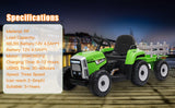 Electric Tractor with Trailer and Bucket - Battery Powered Ride On Toy for Kids
