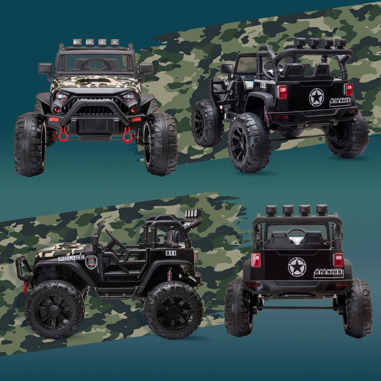 Electric UTV Truck for Kids with Bluetooth Music and Dual Motors