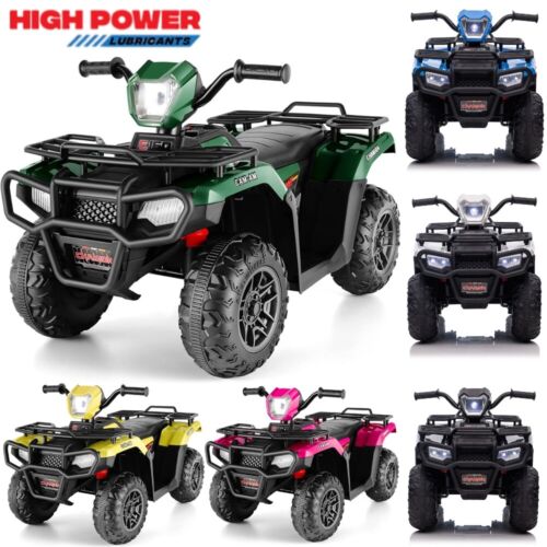 Electric Vehicle with Dual Speed Options, Treaded Tires, and LED Lights - Powered by 12V Battery