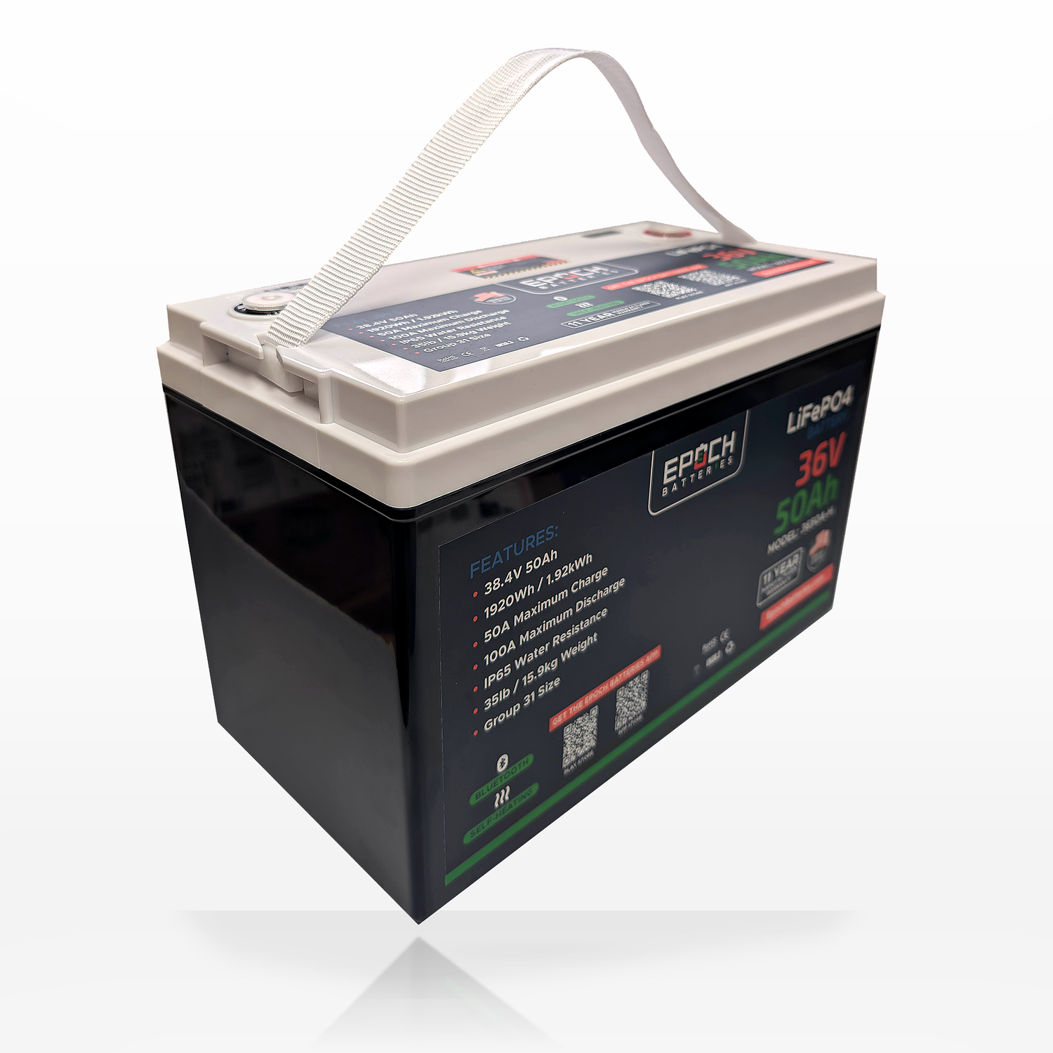 Epoch Batteries 36V 50Ah Essential LiFePO4 Battery