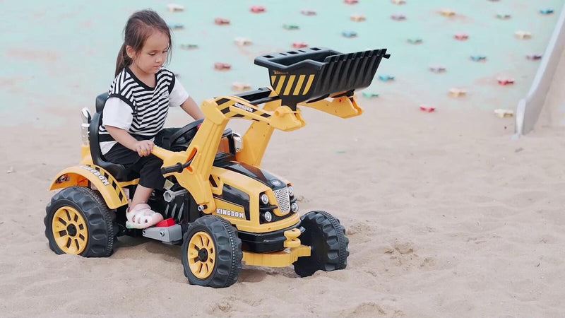 Excavator Truck Battery-Powered Playset for Kids - 12V Construction Vehicle Ride-On