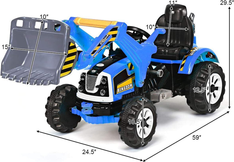 Excavator Truck Battery-Powered Playset for Kids - 12V Construction Vehicle Ride-On