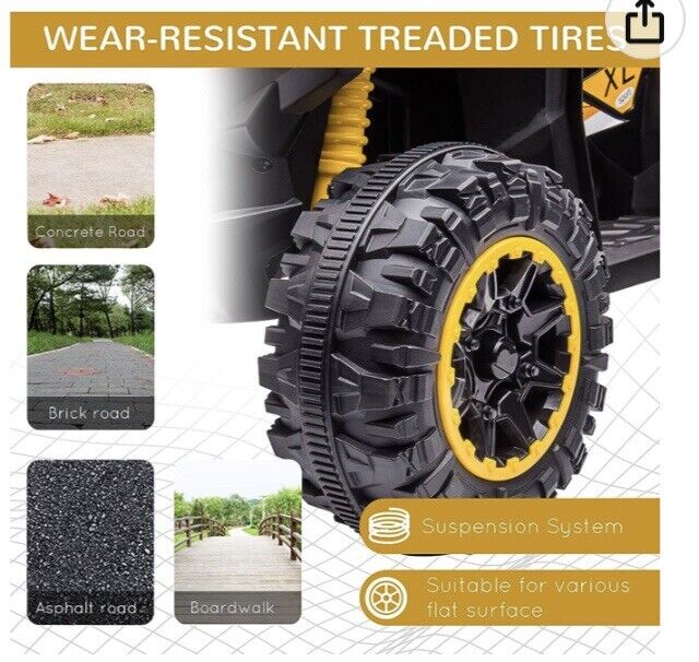 Exciting 12V 4-Wheeler Kids Car with Hot Wheels Music in Yellow and Black - Brand New in Box!