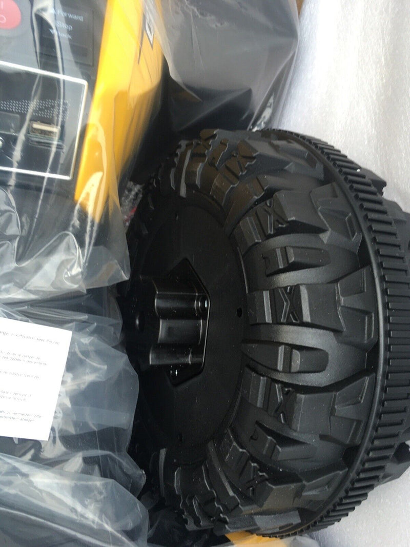 Exciting 12V 4-Wheeler Kids Car with Hot Wheels Music in Yellow and Black - Brand New in Box!