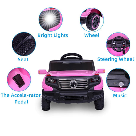 Exciting 6V Electric Ride-On Car for Kids with Remote Control, Music, and 4 Color Options