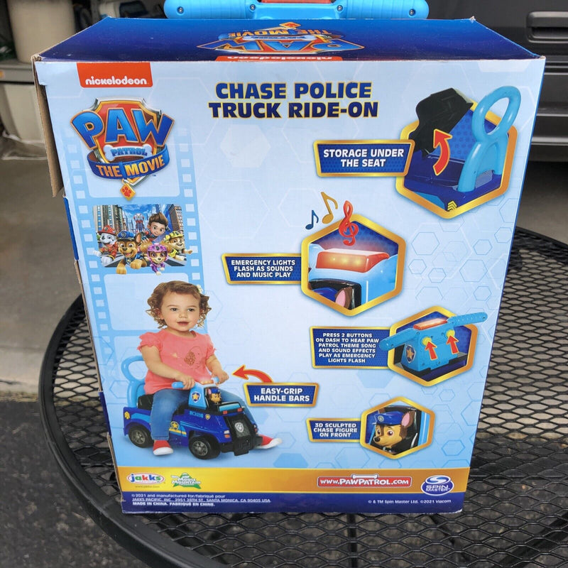 Experience the Excitement with Paw Patrol's Chase Police Truck Ride On Car - Featuring Realistic Sounds and Lights!