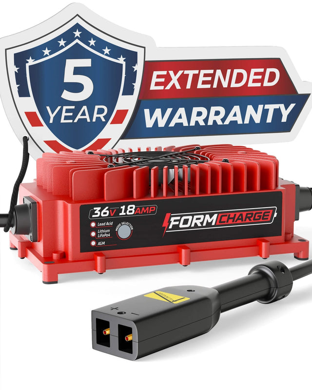 EZGO 36V Golf Cart Charger - TXT - 36V 18A Lithium, LiFePO4, Lead Acid, AGM FORM Charge