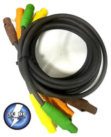 2/0 SC CABLE 4 WIRE 300 AMP 480v M/F HUBBELL SERIES 16 CAM LOCK 5' EA AC/DC WIRE AND SUPPLY