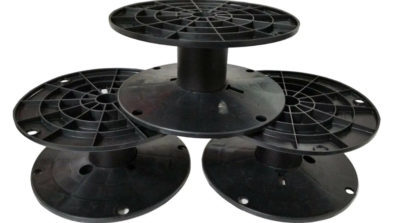 LOT OF 15 Black Plastic Spool Cable Wire Reel 6 1/2 " Dia x 3" H WITH 3/4 ARBOR REEL OPTIONS