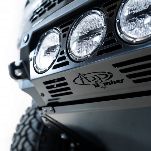 Addictive Desert Designs Bomber Front Bumper with Rigid 360 Mounts and D-Rings | 2021+ Ford Bronco