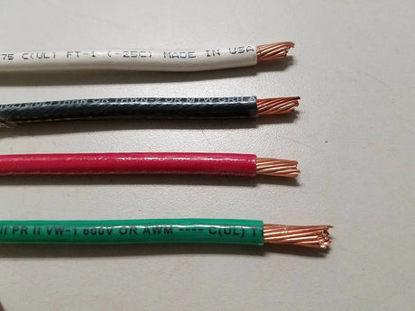 125' EA THHN THWN 6 AWG GAUGE BLACK WHITE RED GREEN STRANDED COPPER WIRE ACDC
