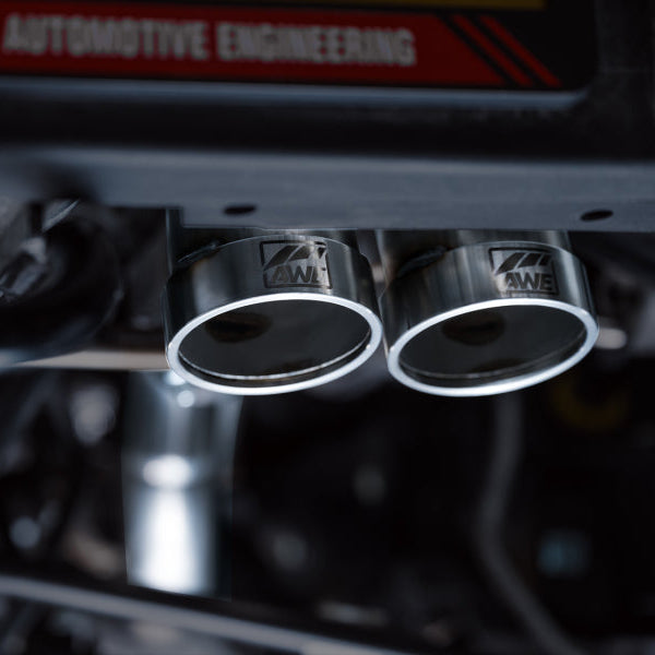 AWE Tuning SwitchPath Cat Back Exhaust with Dual BashGuards, 3-Inch Mandrel-Bent Stainless Steel and No Tips | 2022+ Ford Bronco Raptor