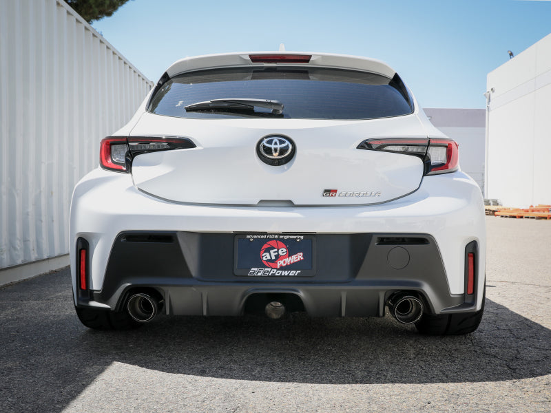 aFe 23-24 Toyota GR Corolla L3 1.6L (t) Gemini XV 3in to 2-1/2in CatBack Exhaust w/Carbon Fiber Tips