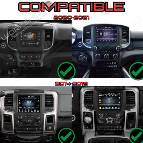 Dodge RAM 2014-2023 Workshop 12 Tesla-Style Screen