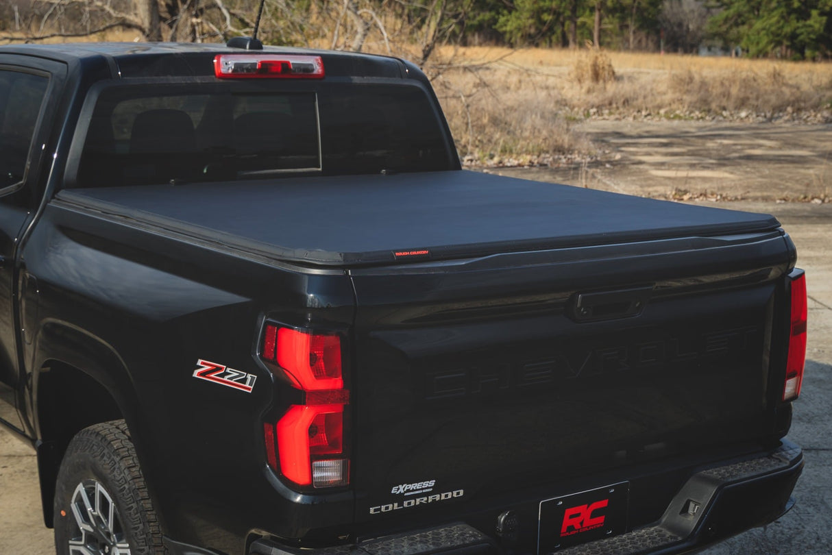 Rough Country Soft Tri-Fold Tonneau Cover 5ft Bed Chevy GMC