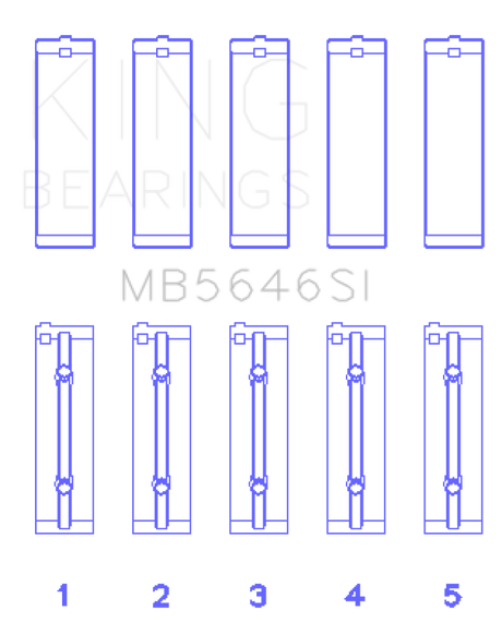 King Engine Bearings Toyota 1AZFE/2AZFE (Size 1.0) Main Bearings Set of 5