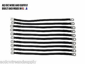 # 1 Awg HEAVY DUTY (10 pc) 10 inch SOLAR TURBINE BATTERY BANK WIRE SET U.SA MADE AC DC WIRE AND SUPPLY