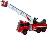 Fire Engine Ride-On with Crane, Water Squirt, Lights, and Siren - Ready for Action!
