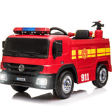 Fire Truck Battery-Powered Ride-On Car with Remote Control for Kids Ages 3-6