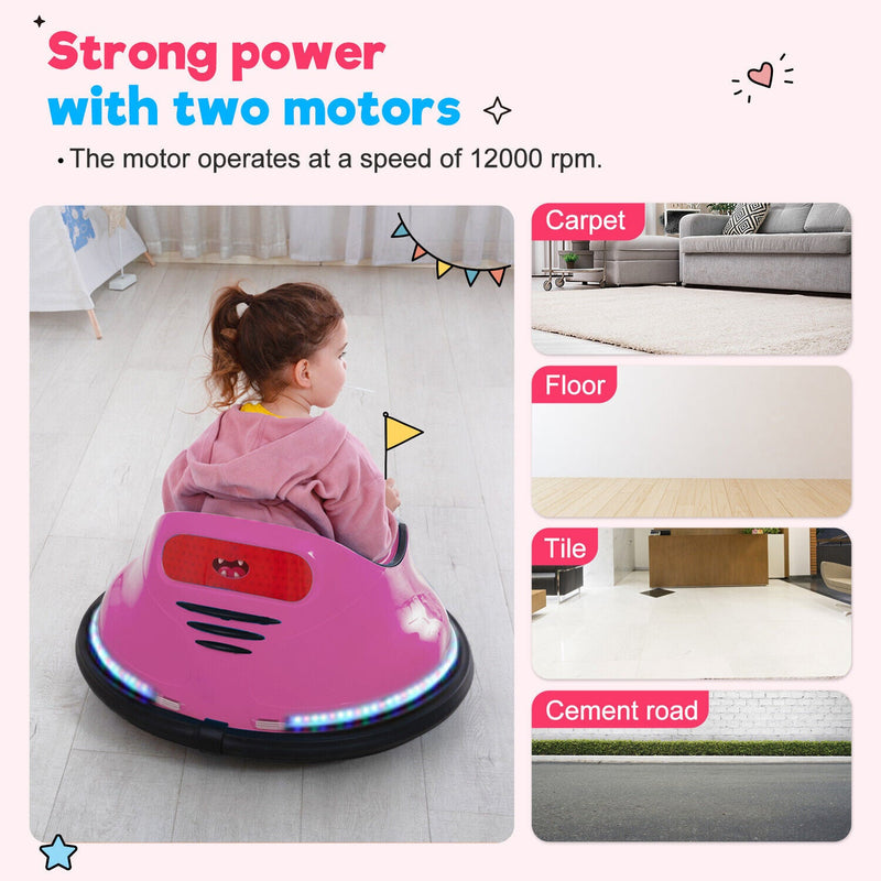 Flashy Remote-Controlled Bumper Car for Kids with Electric Ride-On Fun