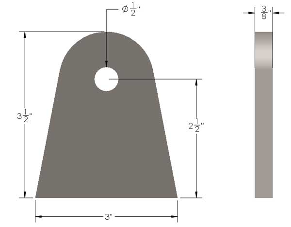 3/8" Thick Flat Bottom Link Tab
