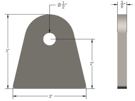 3/8" Thick Flat Bottom Link Tab