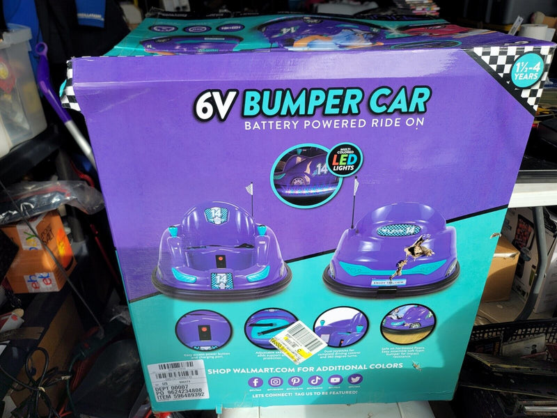 Flybar 6V Bumper Car: Battery-Powered Ride On with LED Lights for Endless Fun