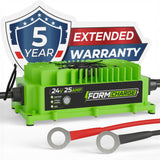 24 Volt Battery Charger for Genie Skyjack, JLG Scissor Lift, Forklift, Electric Pallet Jack, Floor Scrubber - 24V 25A Lithium, LiFePO4, Lead Acid, AGM FORM Charge