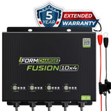 FUSION 10X4, 4-Bank, 40A (10A/Bank) Smart Marine Battery Charger, 12V Waterproof Onboard Battery Charger for AGM, Lithium (LiFePO4) and Deep-Cycle Batteries FORM Charge