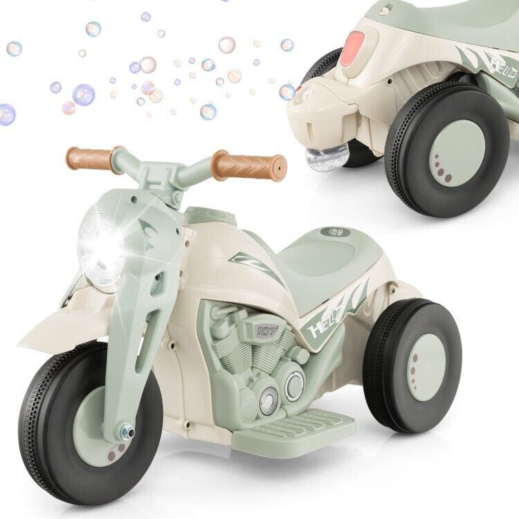 Fun and Exciting Electric Ride-On Motorcycle for Kids with Bubble Maker and Music - 6V Battery and Durable PP Wheels