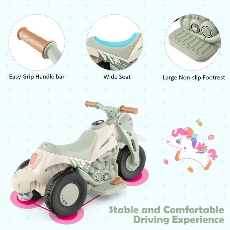 Fun and Exciting Electric Ride-On Motorcycle for Kids with Bubble Maker and Music - 6V Battery and Durable PP Wheels