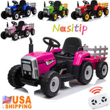 Fun and Functional 12V Kids Ride On Tractor with Trailer and Remote Control