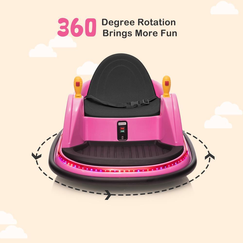Fun and Safe Pink Rechargeable Bumper Car for Kids Ages 2-5
