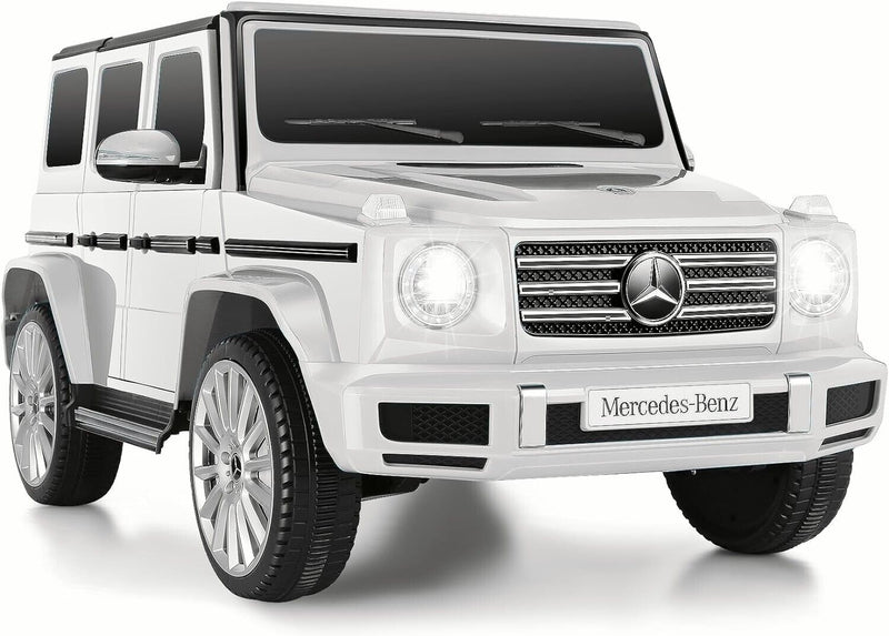 Licensed Mercedes-Benz G500 4WD Battery Powered Ride-On Car for Kids - White