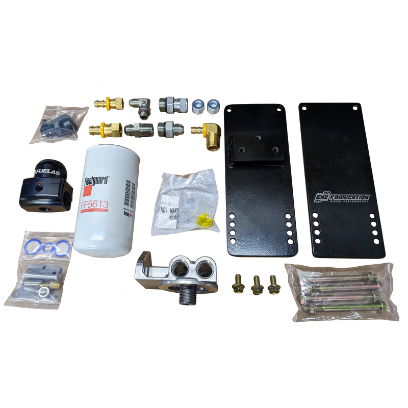 CNC Fabrication T4 Turbo 4-Line Feed Valley Mount Fuel Line Kit  - 7.3 Powerstroke (1994.5-2003)