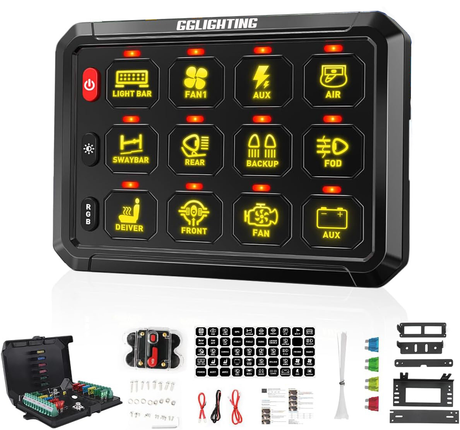 12-Gang Switch Panel With RGB And Remote Control Bluetooth App GGLighting