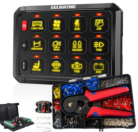 12-Gang Switch Panel With RGB And Remote Control Bluetooth App by GG Lighting