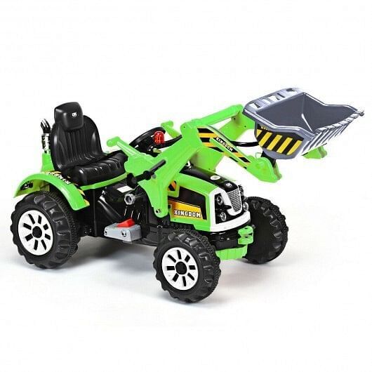 Green 12V Battery-Powered Kids Ride-On Dumper Truck