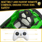 Green 12V Electric Ride On Car for Kids with Remote Control and Rechargeable Battery