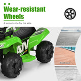 Green 6V Kids ATV Quad Electric Ride On Car Toy with LED Light and MP3 Player for Toddlers
