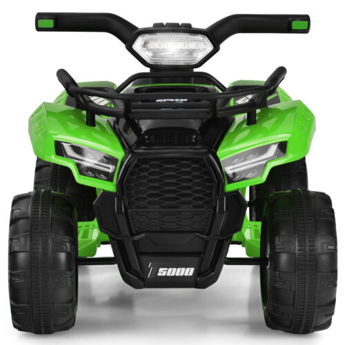 Green 6V Kids ATV Quad Electric Ride On Car with MP3 Player and LED Lights for Toddlers