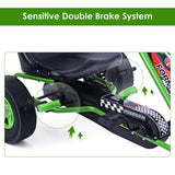 Green Adjustable Seat Pedal-Powered Kids Go Kart with 4 Wheels - Honeyjoy Ride On Toy