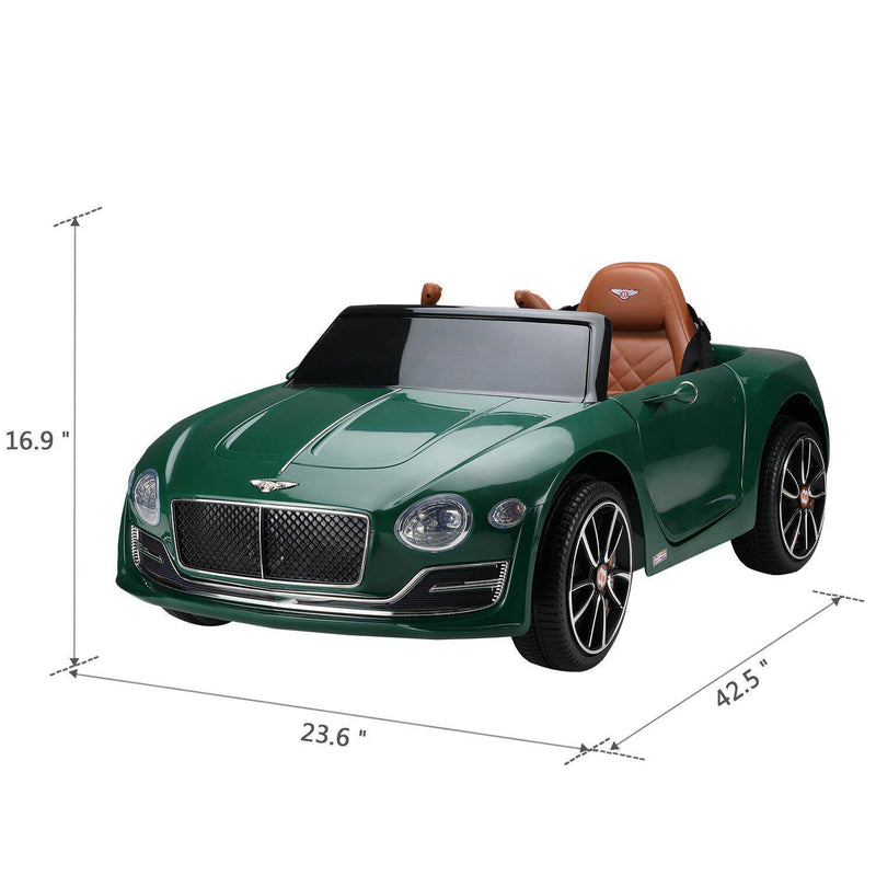 Green Bentley Kids Ride-On Car with Parental Remote Control - 12V, 2 Speed, Ages 3-6