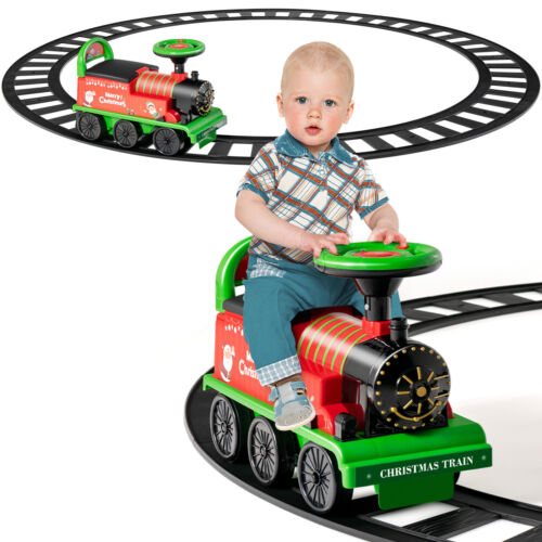 Green Electric Kids Train Toy with Unique Design and Stickers