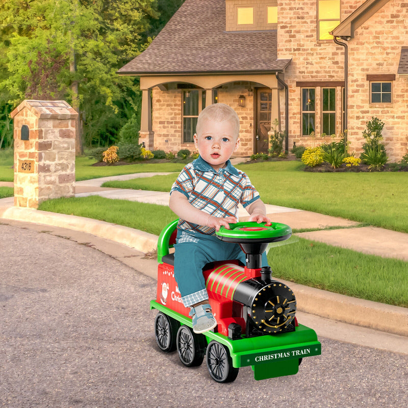 Green Electric Kids Train Toy with Unique Design and Stickers