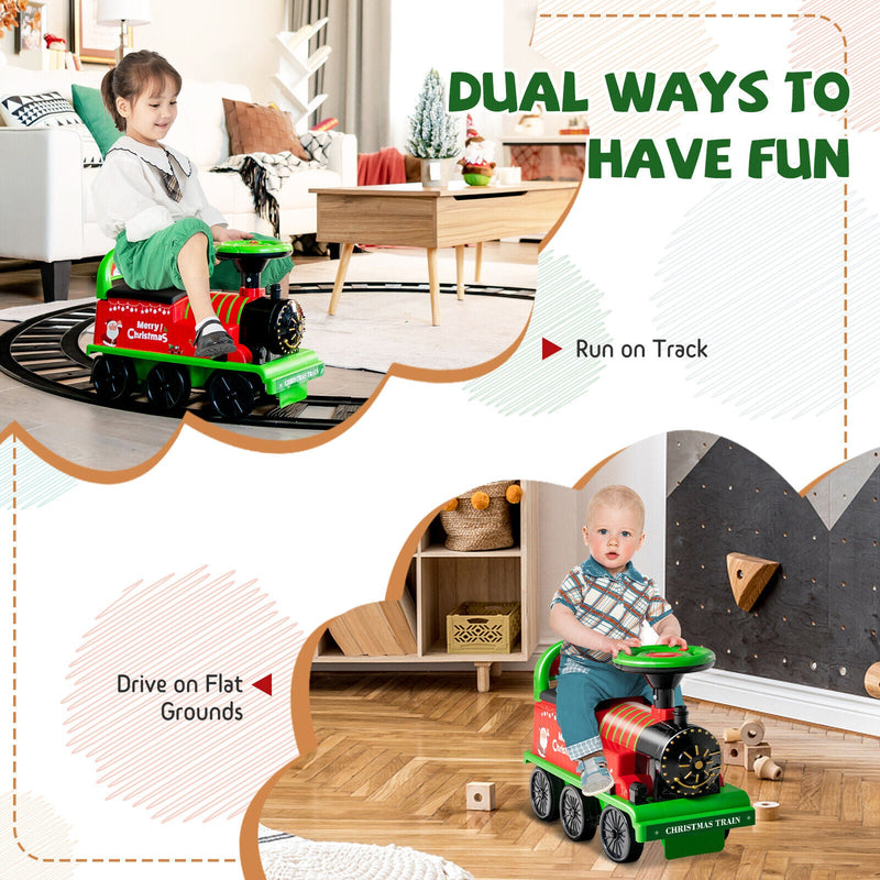 Green Electric Kids Train Toy with Unique Design and Stickers